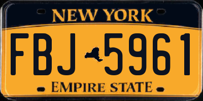 NY license plate FBJ5961