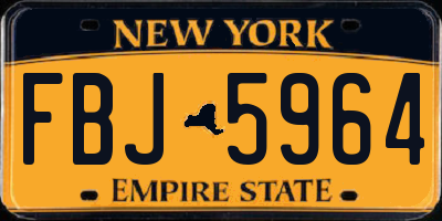 NY license plate FBJ5964