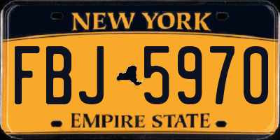 NY license plate FBJ5970