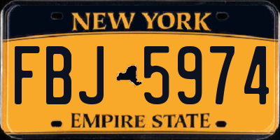 NY license plate FBJ5974