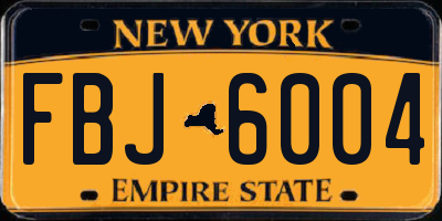 NY license plate FBJ6004