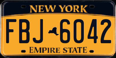 NY license plate FBJ6042