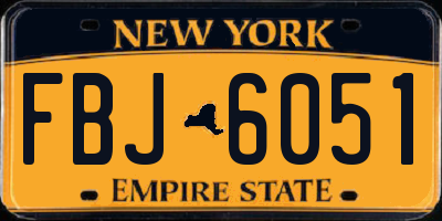NY license plate FBJ6051