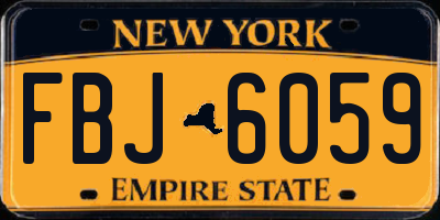 NY license plate FBJ6059