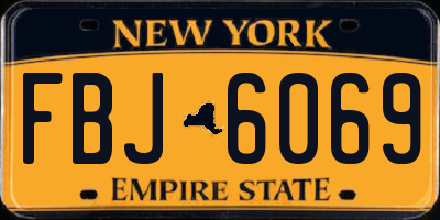 NY license plate FBJ6069