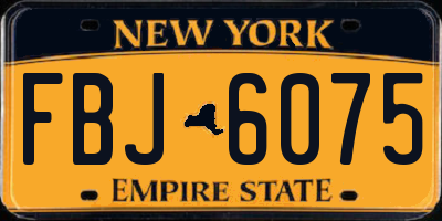 NY license plate FBJ6075
