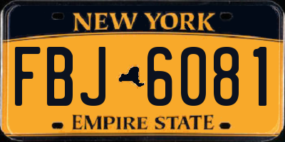NY license plate FBJ6081