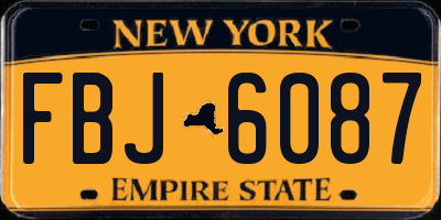 NY license plate FBJ6087