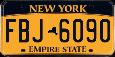 NY license plate FBJ6090