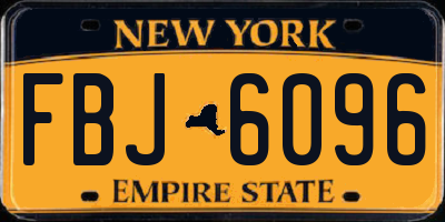NY license plate FBJ6096