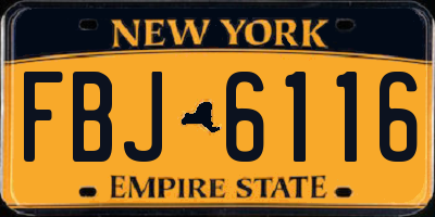 NY license plate FBJ6116