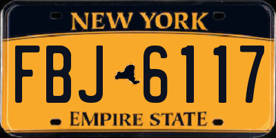 NY license plate FBJ6117