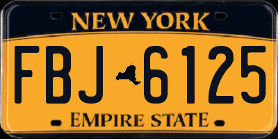 NY license plate FBJ6125