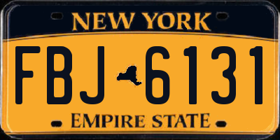 NY license plate FBJ6131