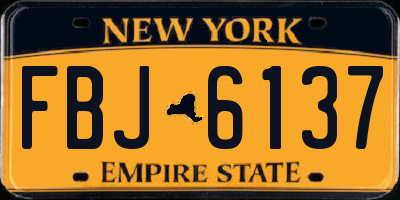 NY license plate FBJ6137