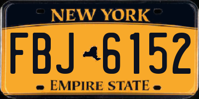 NY license plate FBJ6152