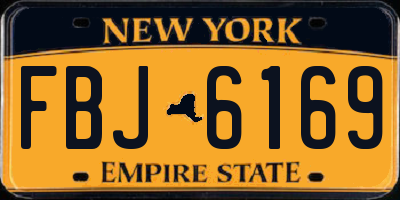 NY license plate FBJ6169