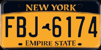 NY license plate FBJ6174
