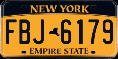 NY license plate FBJ6179