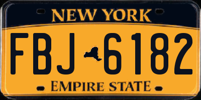 NY license plate FBJ6182