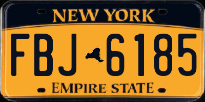 NY license plate FBJ6185