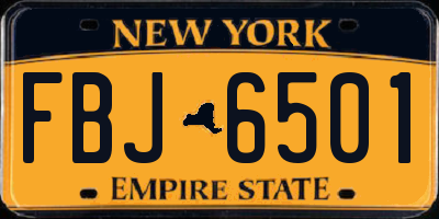 NY license plate FBJ6501