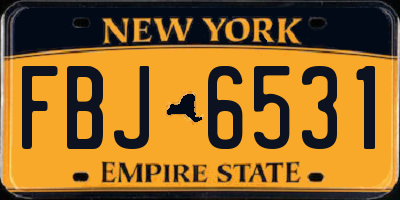 NY license plate FBJ6531