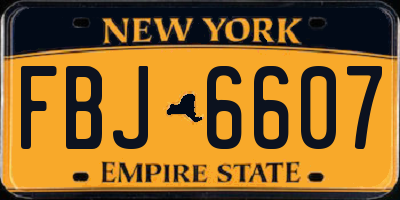 NY license plate FBJ6607