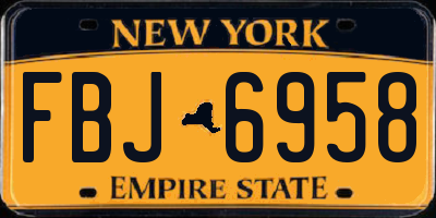 NY license plate FBJ6958