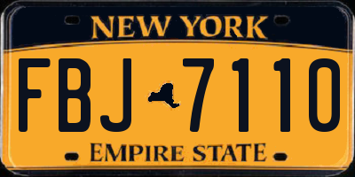 NY license plate FBJ7110