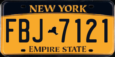 NY license plate FBJ7121