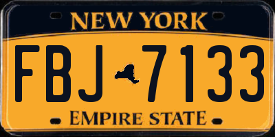 NY license plate FBJ7133