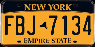 NY license plate FBJ7134