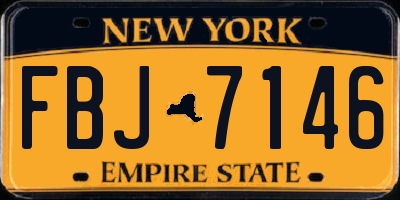 NY license plate FBJ7146