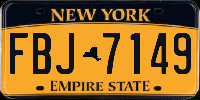 NY license plate FBJ7149