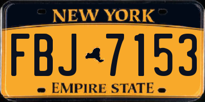 NY license plate FBJ7153
