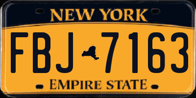 NY license plate FBJ7163