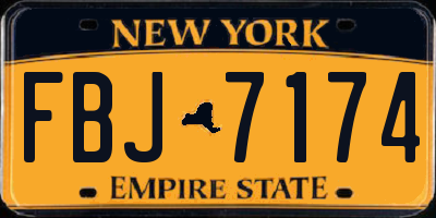 NY license plate FBJ7174