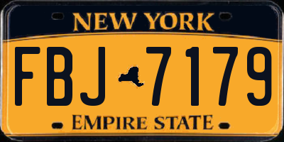 NY license plate FBJ7179