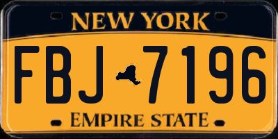 NY license plate FBJ7196