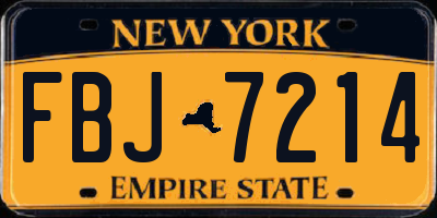NY license plate FBJ7214