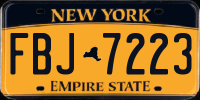 NY license plate FBJ7223