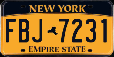 NY license plate FBJ7231