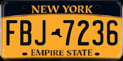 NY license plate FBJ7236
