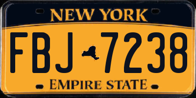 NY license plate FBJ7238