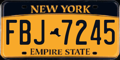 NY license plate FBJ7245