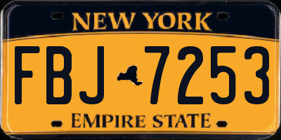 NY license plate FBJ7253