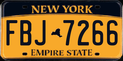 NY license plate FBJ7266