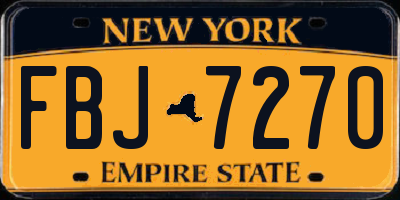 NY license plate FBJ7270