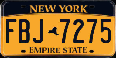 NY license plate FBJ7275
